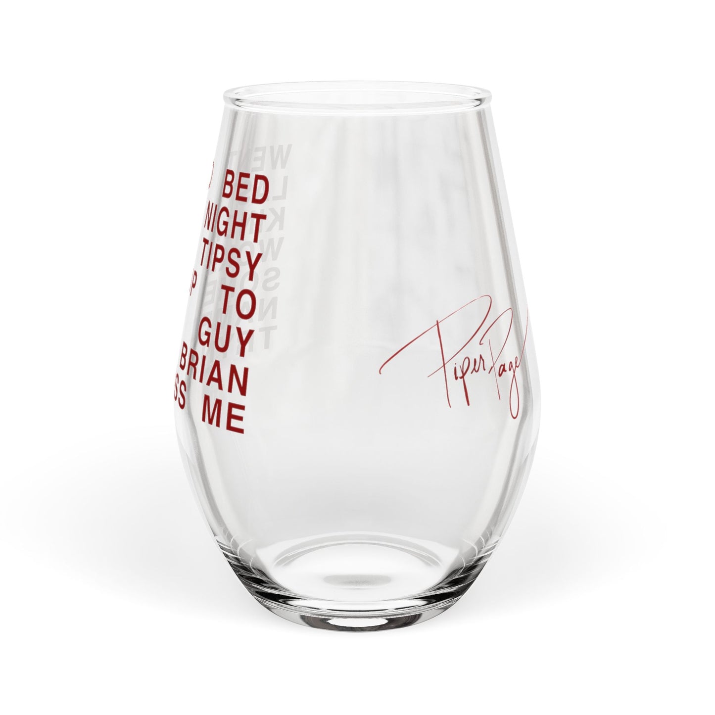 "Went To Bed Kinda Tipsy" Stemless Wine Glass, 11.75oz