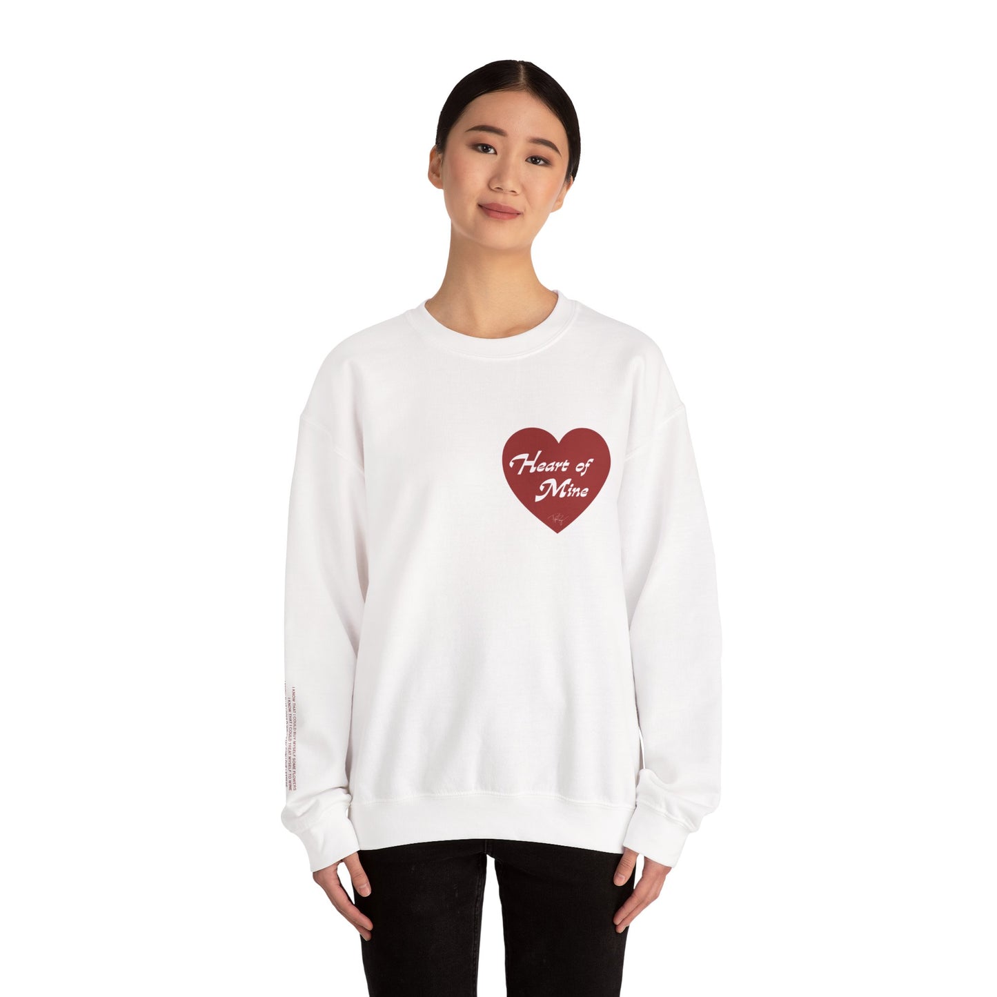 Crewneck Sweatshirt – 'Heart of Mine' Red Heart Graphic